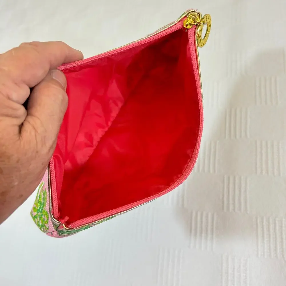 Lilly Pulitzer Cosmetic Bag For Estee Lauder Pink Floral 5' x 10